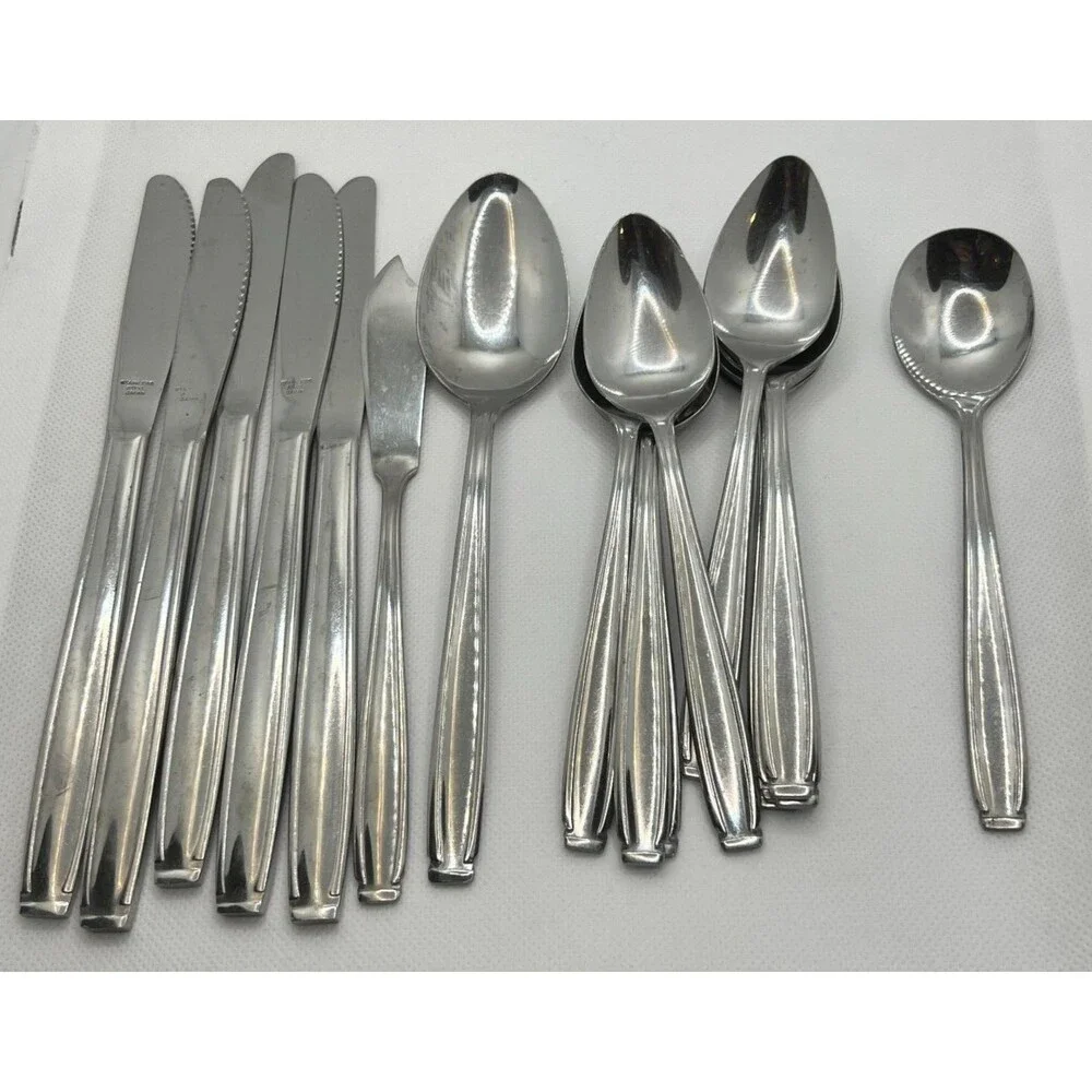 17 Dinner Knives spoons Stainless steel japan Set replacement silverware vintage